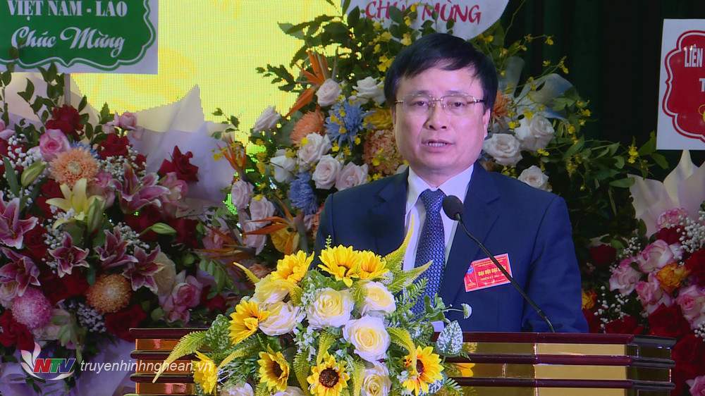 Phó Chủ tịch UBND tỉnh Bùi Đình Long phát biểu tại Đại hội.