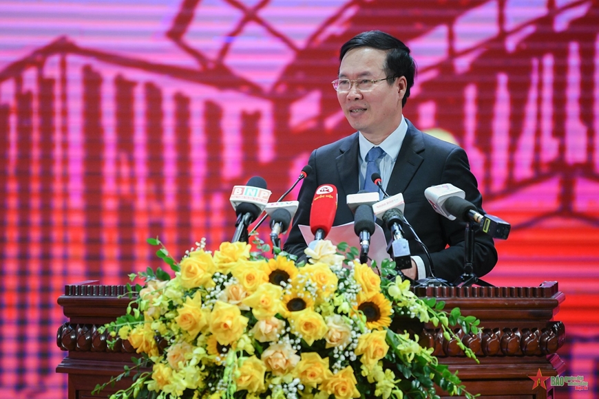 Thường trực Ban Bí thư Võ Văn Thưởng phát biểu tại Hội thảo văn hóa 2022. 
