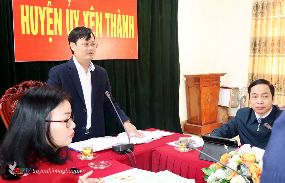 Đồng chí Nguyễn Quý Linh – Bí thư Huyện ủy, Chủ tịch HĐND huyện Yên Thành  đánh giá kết quả công tác xây dựng Đảng năm 2022