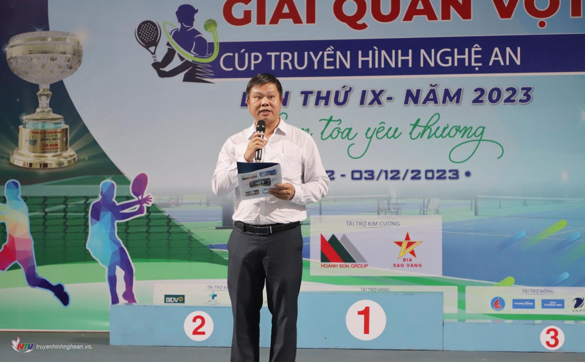 Ông Nguyễn Trung Thảo - Phó Giám đốc Đài PT-TH Nghệ An, Trưởng ban tổ chức giải phát biểu bế mạc.