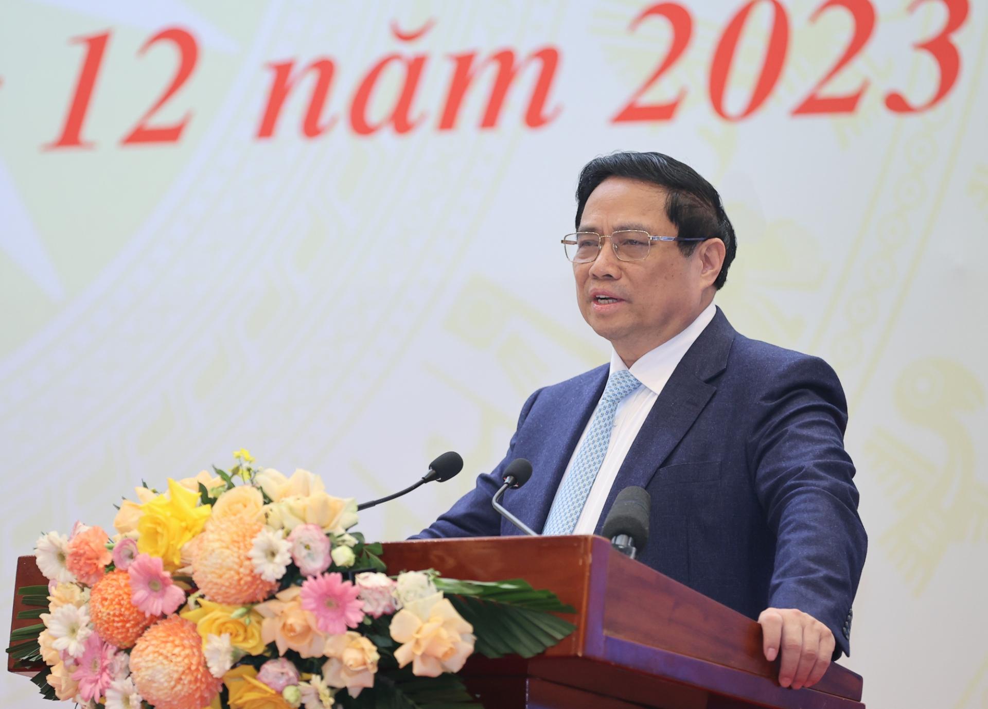 Thủ tướng Phạm Minh Chính phát biểu chỉ đạo tại hội nghị - Ảnh: VGP