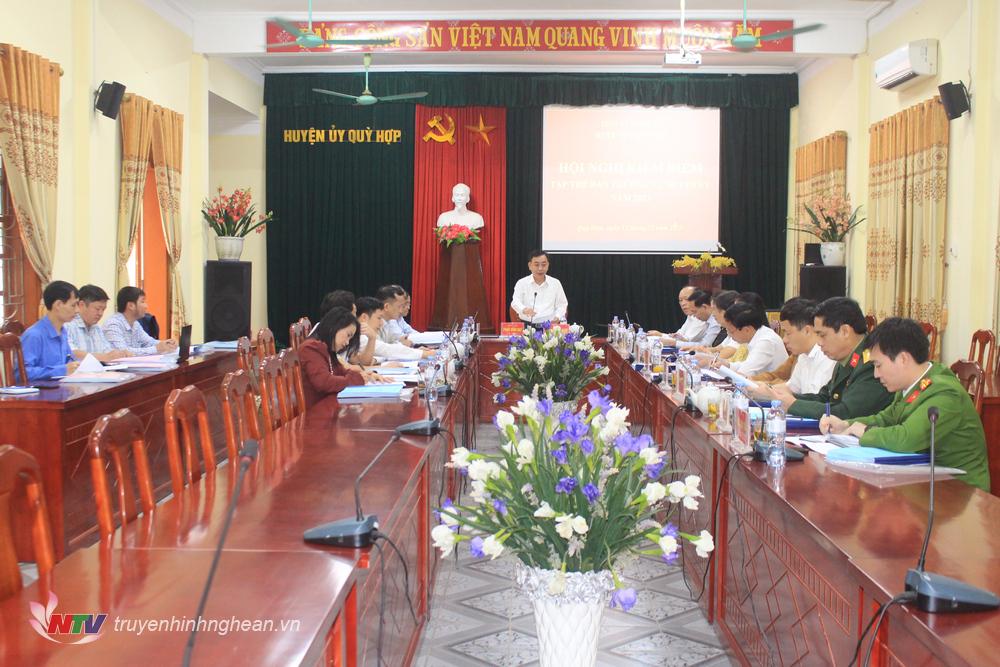 Quang cảnh Hội nghị kiểm điểm tập thể, cá nhân Ban thường vụ Huyện ủy Qùy Hợp năm 2023
