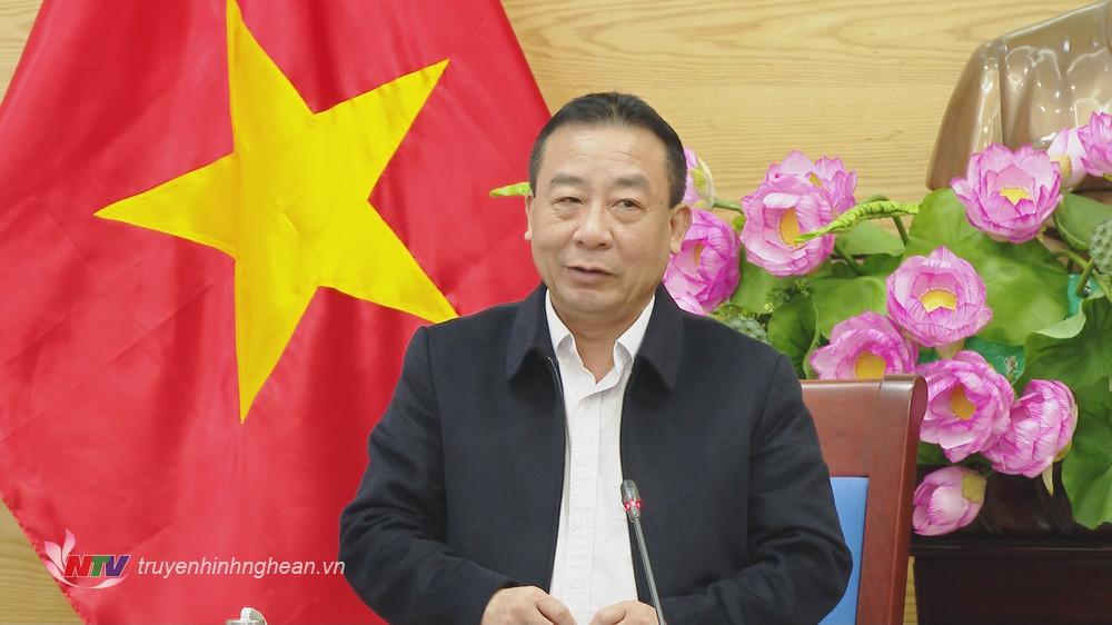 Phó Chủ tịch UBND tỉnh Nguyễn Văn Đệ phát biểu kết luận cuộc họp