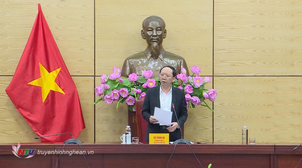 Phó Chủ tịch UBND tỉnh Bùi Thanh An kết luận cuộc họp.