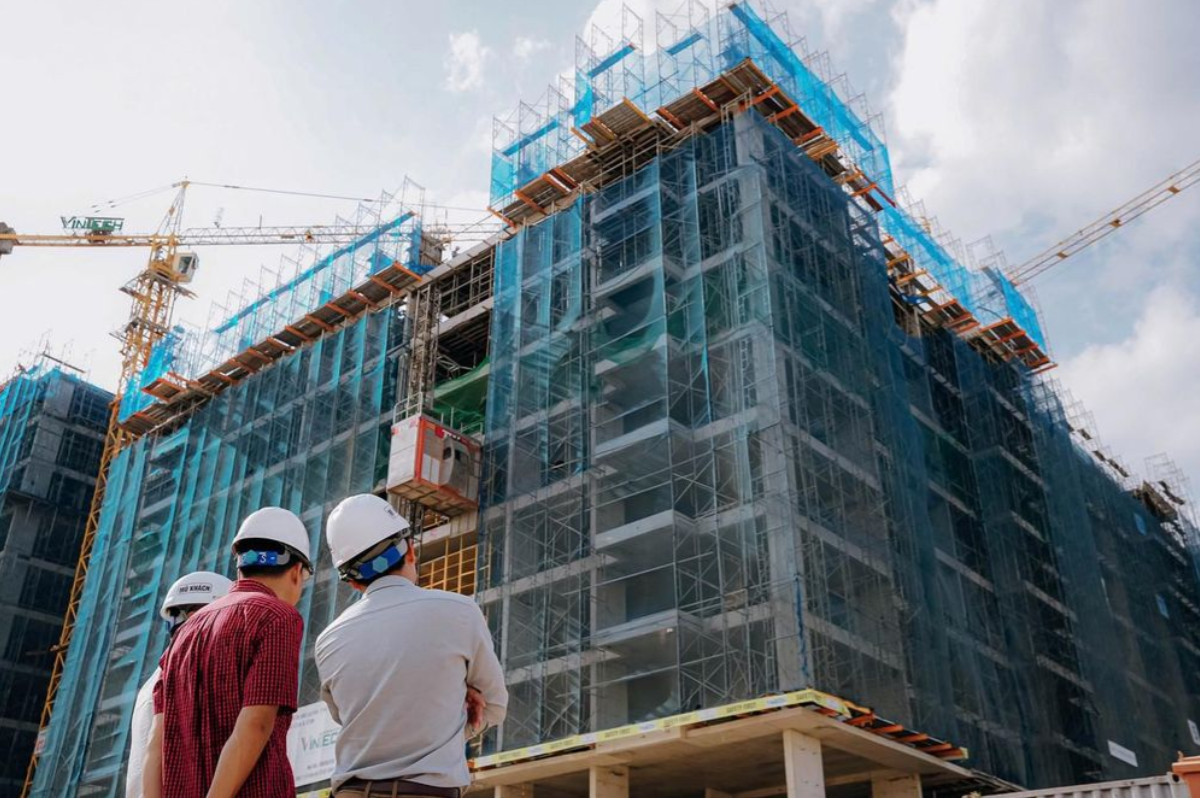 Công trường xây dựng dự án NƠXH Tổng kho 3 Lạc Viên, trung tâm TP Hải Phòng