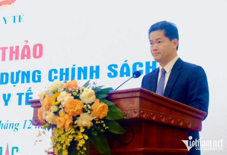 Thứ trưởng Thường trực Bộ Y tế Vũ Mạnh Hà phát biểu tại hội nghị. Ảnh: N. Huyền 