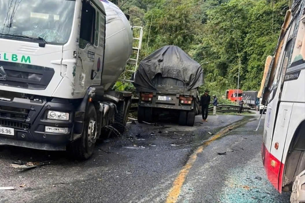 Hiện trường vụ tai nạn. Ảnh: CTV