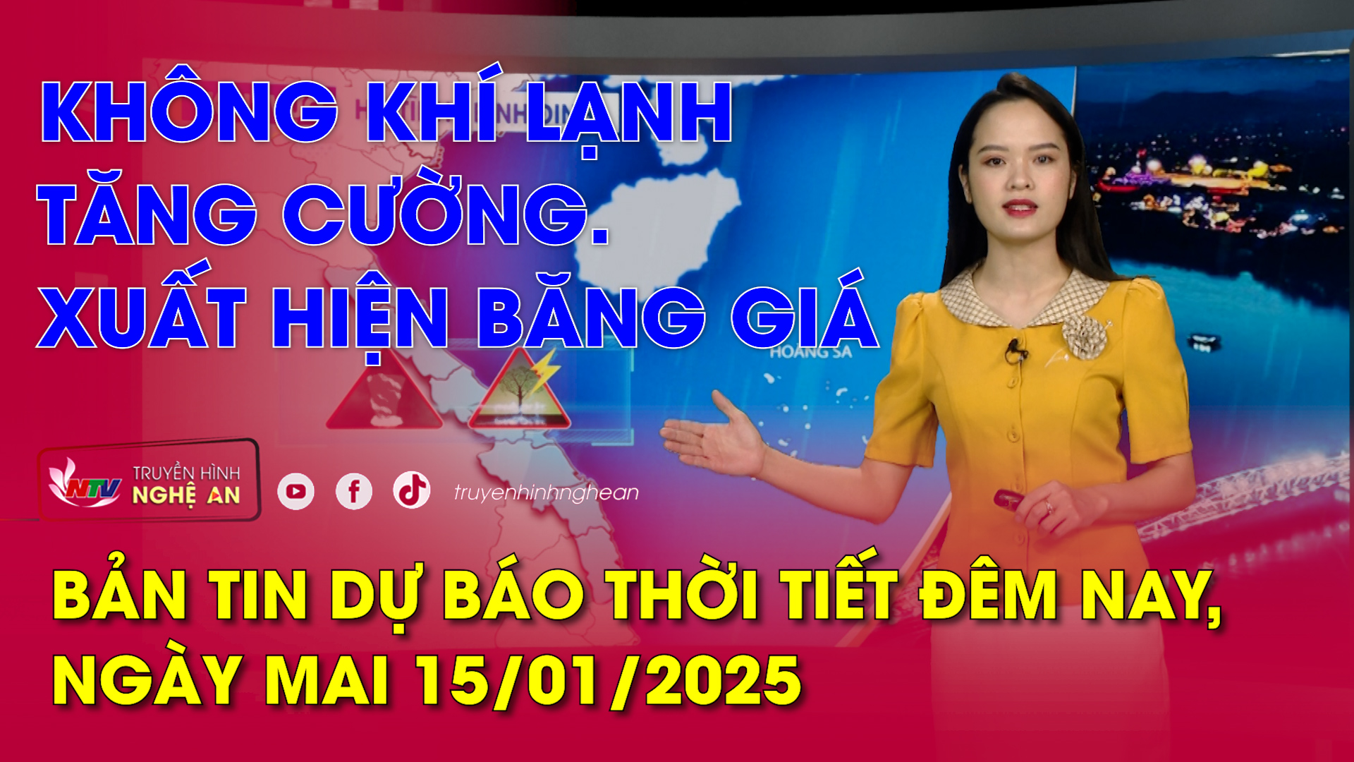 Bản tin Dự báo thời tiết đêm nay, ngày mai 15/01/2025: Không khí lạnh tăng cường. Xuất hiện băng giá