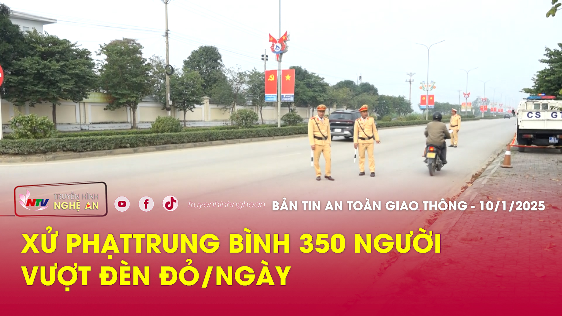 Bản tin An toàn giao thông ngày 10/01/2025: Xử phạt trung bình 350 người vượt đèn đỏ/ngày.