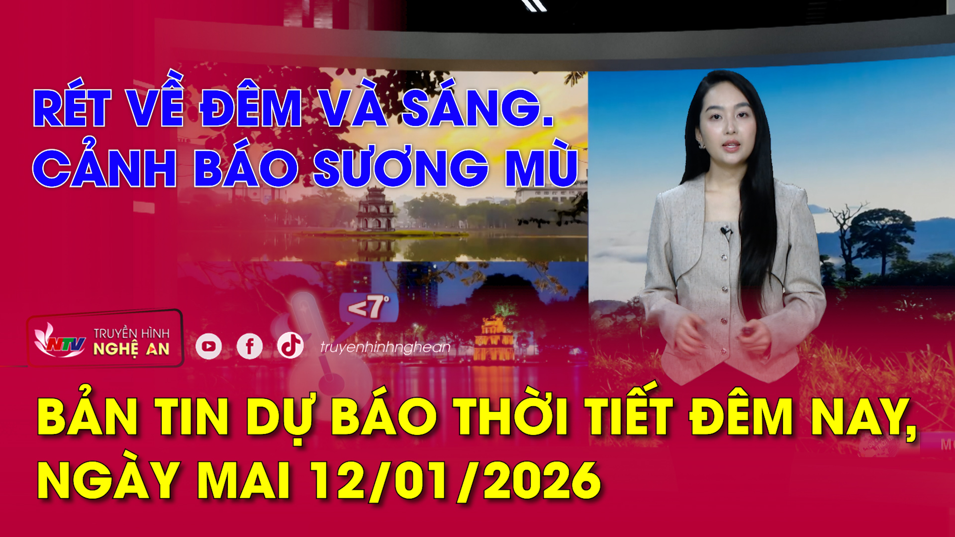 Dự báo thời tiết đêm nay, ngày mai 12/01/2026: Rét về đêm và sáng. Cảnh báo sương mù