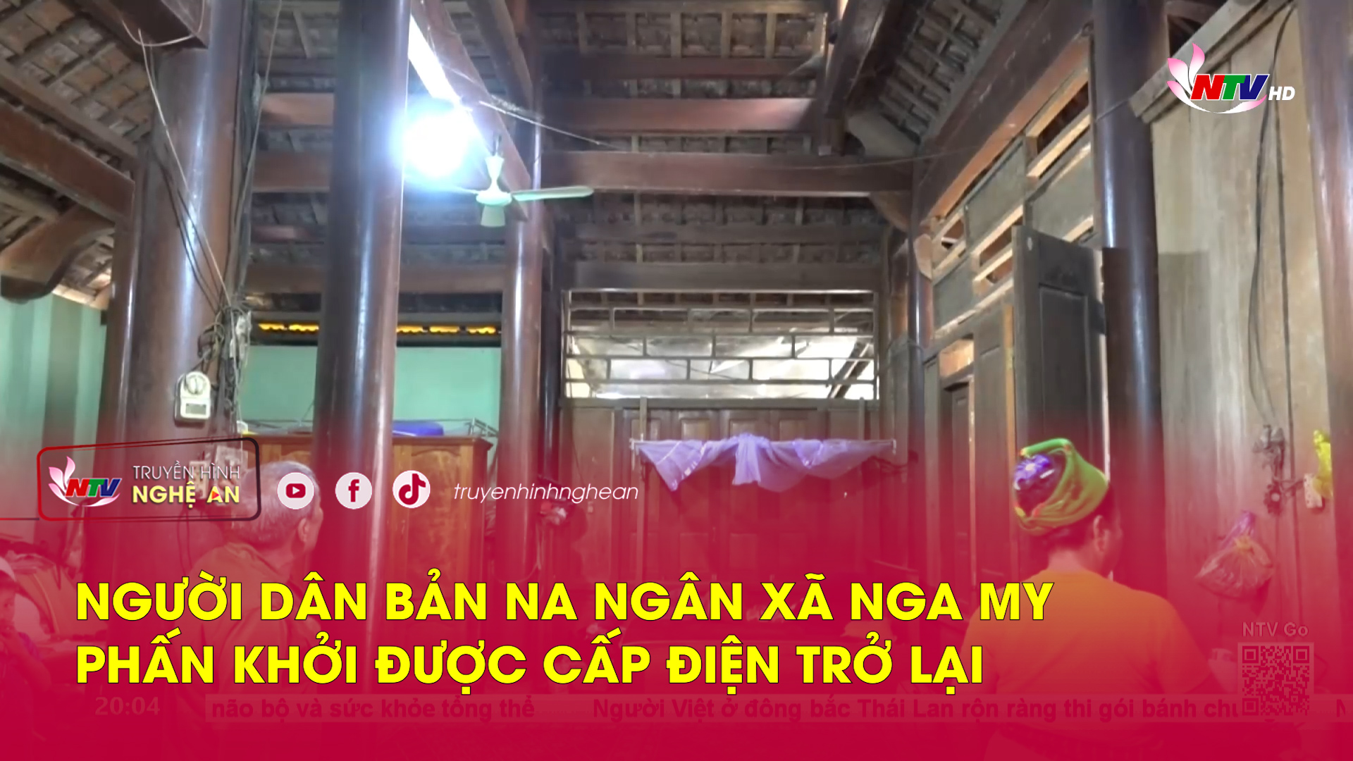 Người dân bản Na Ngân xã Nga My phấn khởi được cấp điện trở lại