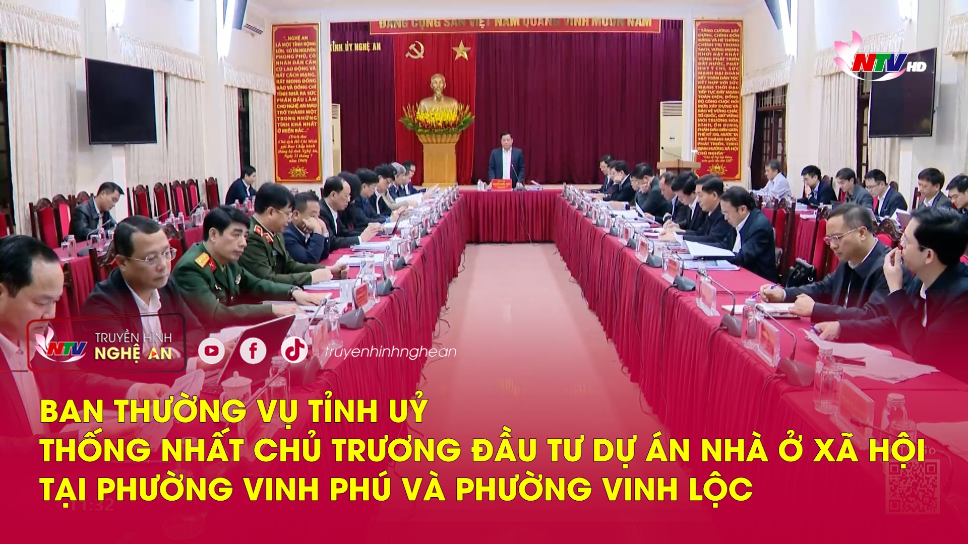 Ban Thường vụ Tỉnh uỷ thống nhất chủ trương đầu tư dự án nhà ở xã hội tại phường Vinh Phú và phường Vinh Lộc
