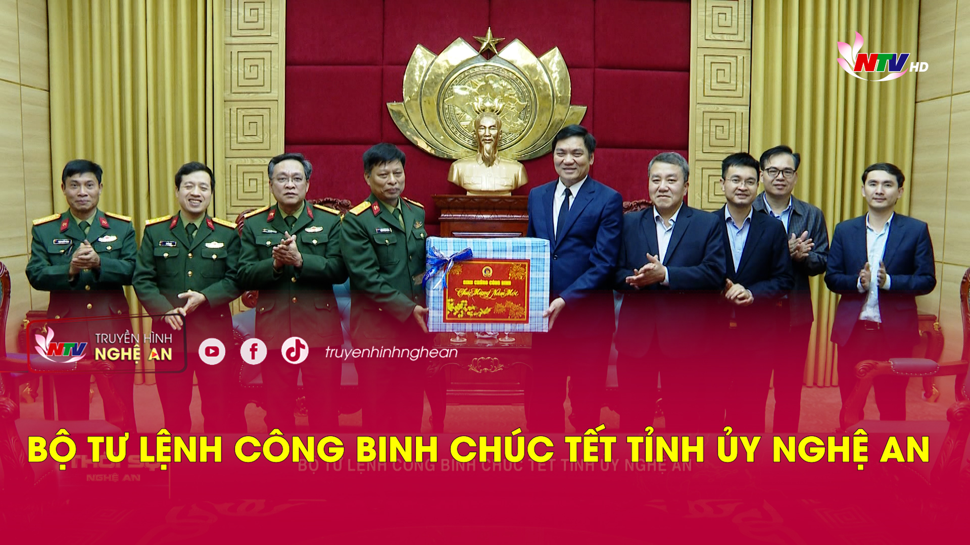 Bộ Tư lệnh công binh chúc Tết Tỉnh ủy Nghệ An
