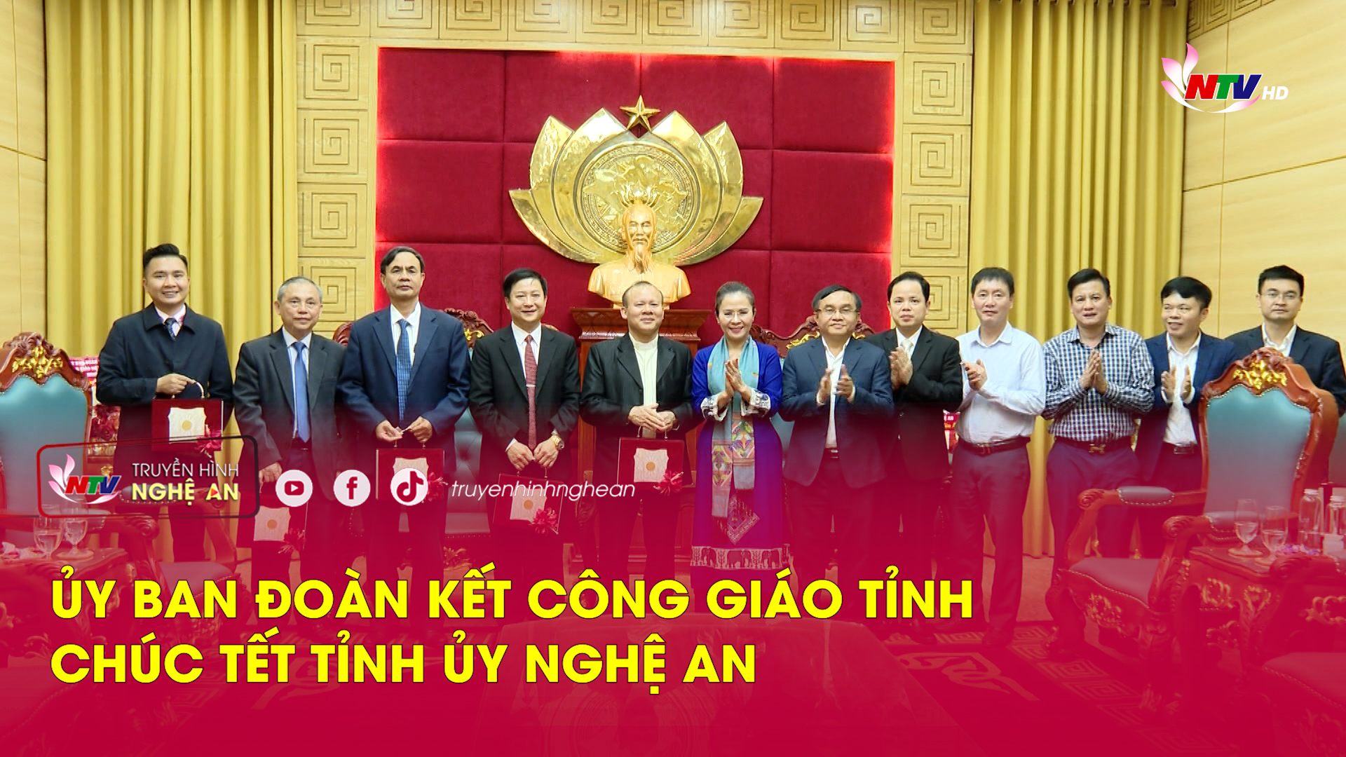 Ủy ban Đoàn kết Công giáo tỉnh chúc Tết Tỉnh ủy Nghệ An
