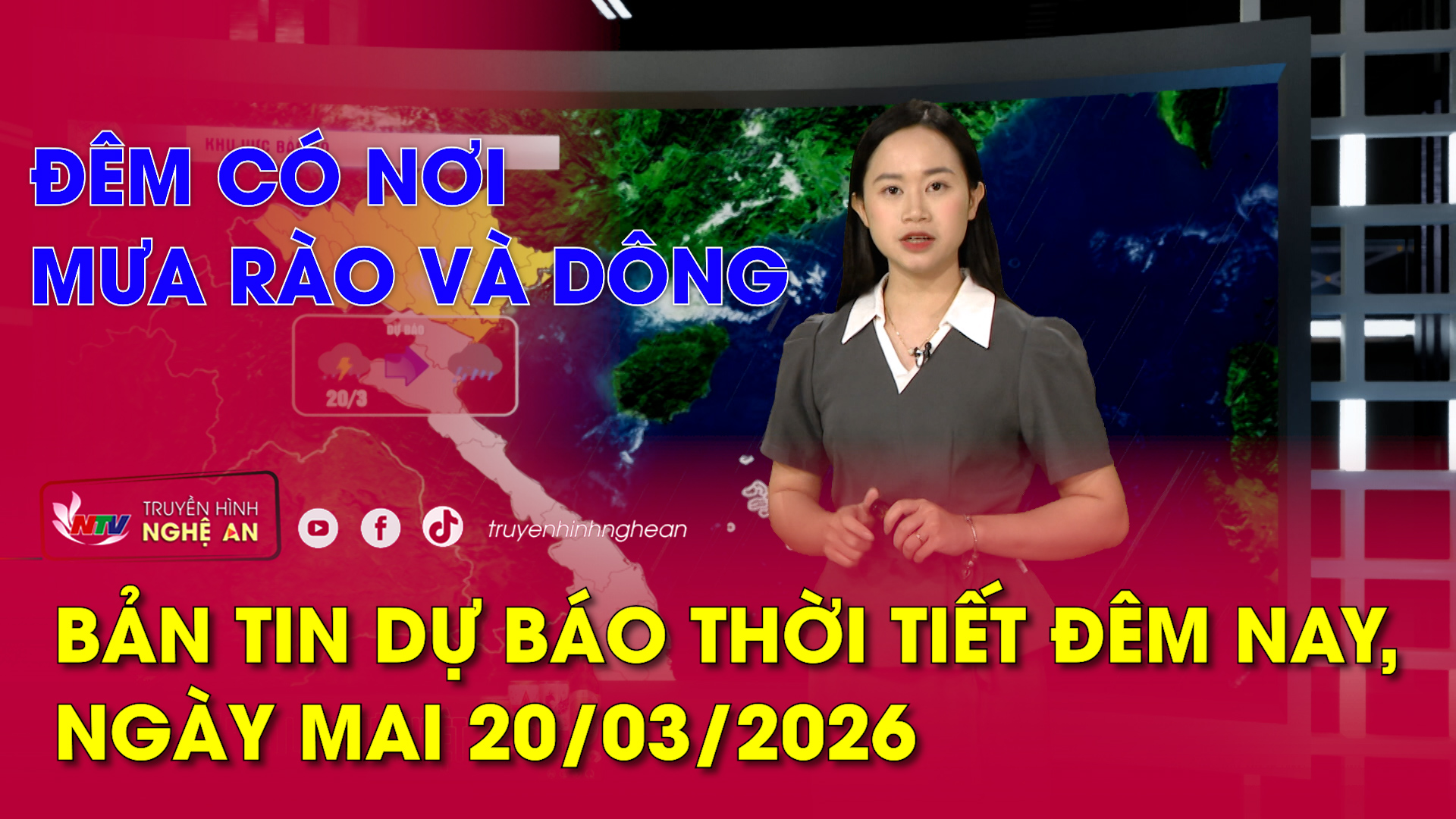 Bản tin Dự báo thời tiết đêm nay, ngày mai 20/03/2026: Đêm có nơi mưa rào và dông
