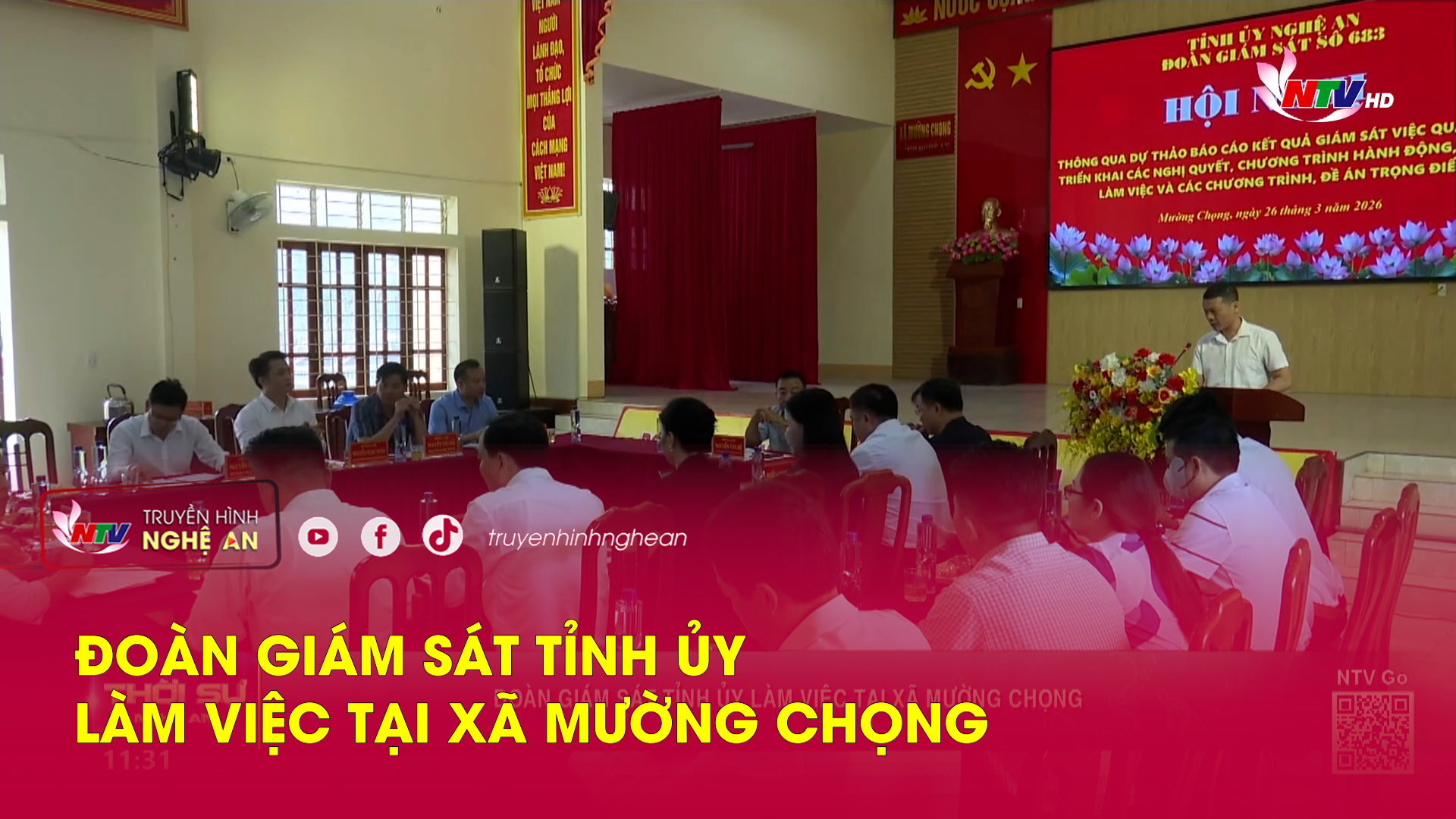 Đoàn giám sát Tỉnh ủy làm việc tại xã Mường Chọng