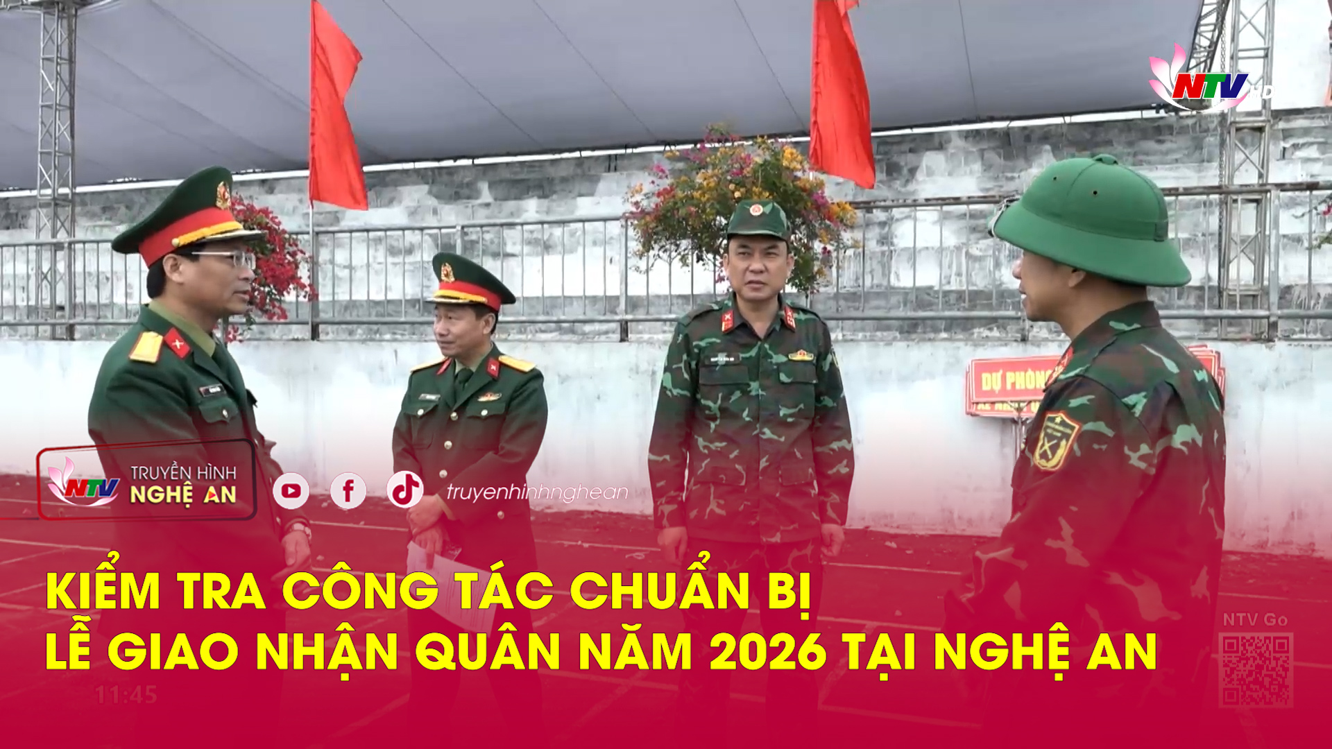 Kiểm tra công tác chuẩn bị lễ giao nhận quân năm 2026 tại Nghệ An