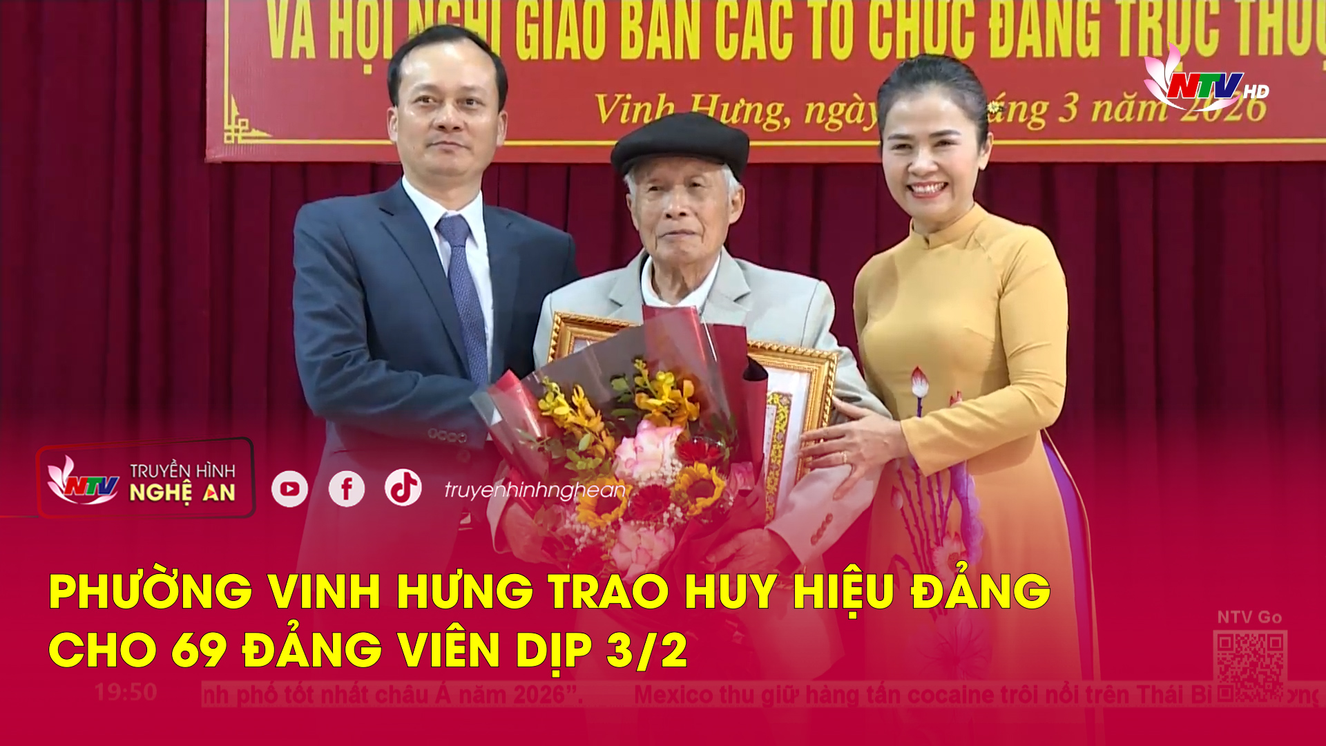 Phường Vinh Hưng trao Huy hiệu Đảng cho 69 đảng viên dịp 3/2