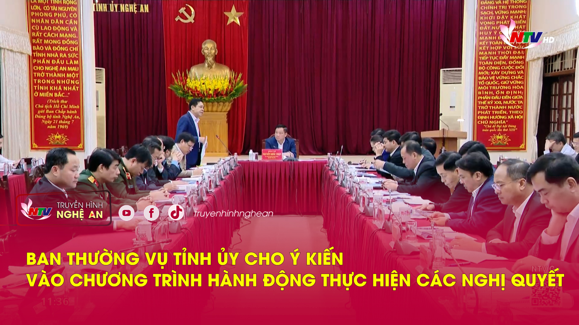 Ban Thường vụ Tỉnh ủy cho ý kiến vào chương trình hành động thực hiện các nghị quyết