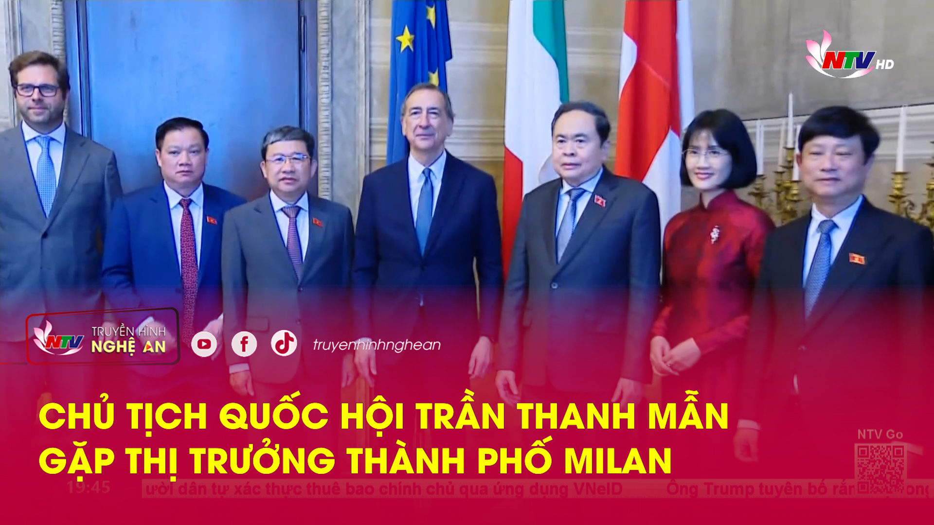 Chủ tịch Quốc hội Trần Thanh Mẫn gặp Thị trưởng thành phố Milan