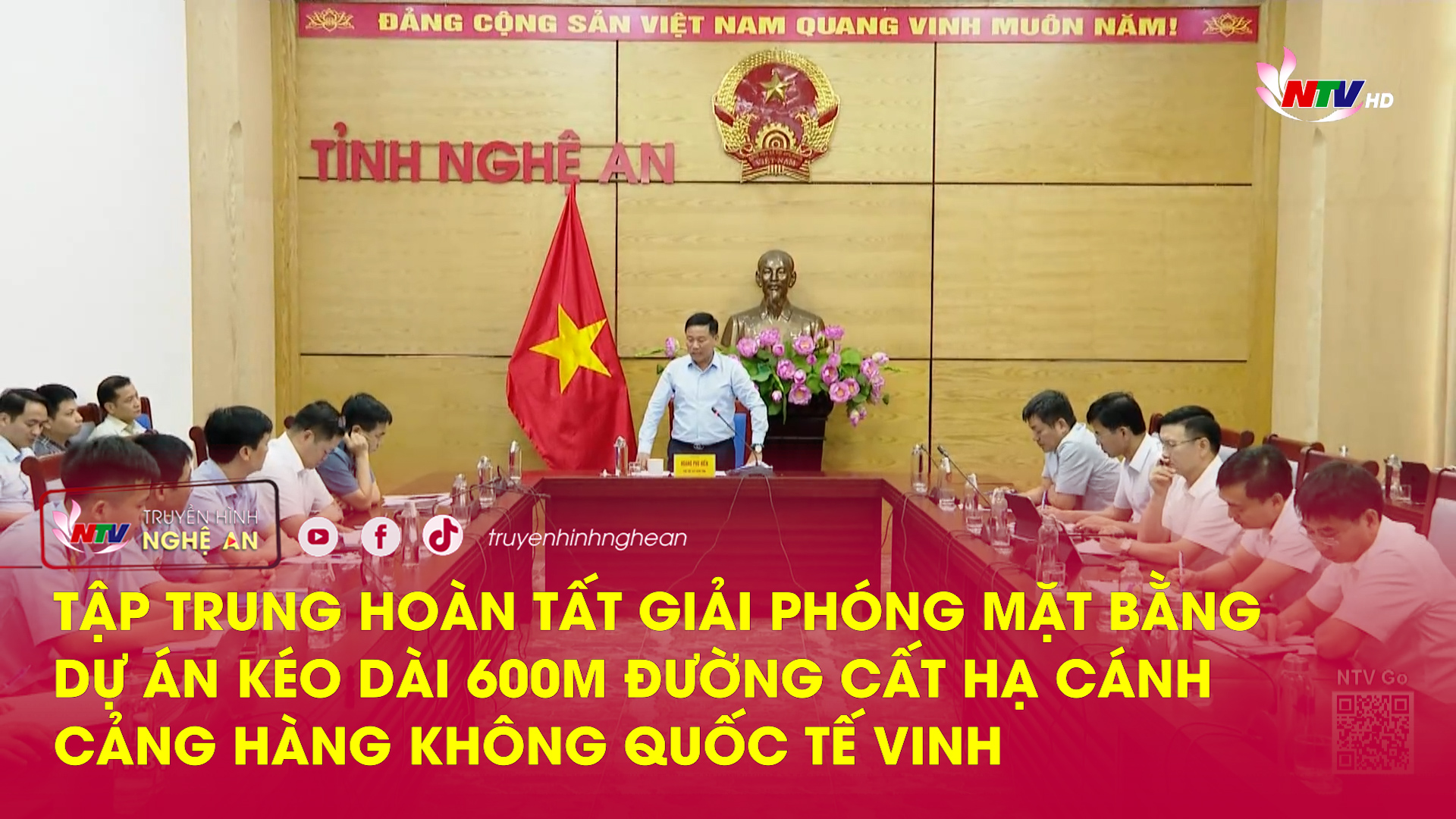 Tập trung hoàn tất giải phóng mặt bằng Dự án kéo dài 600m đường cất hạ cánh Cảng HKQT Vinh