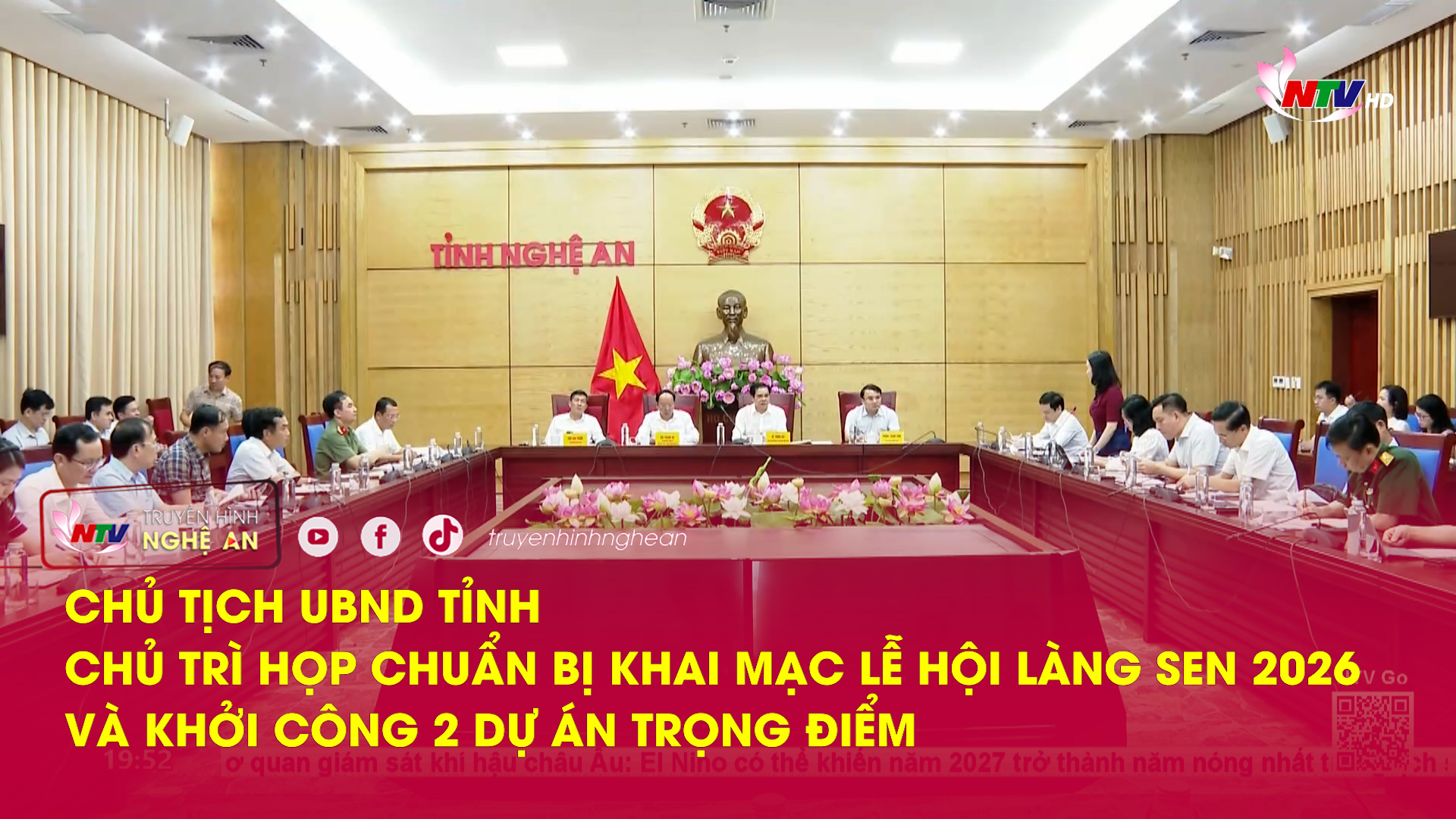 Chủ tịch UBND tỉnh chủ trì họp chuẩn bị khai mạc Lễ hội Làng Sen 2026 & khởi công 2 dự án trọng điểm