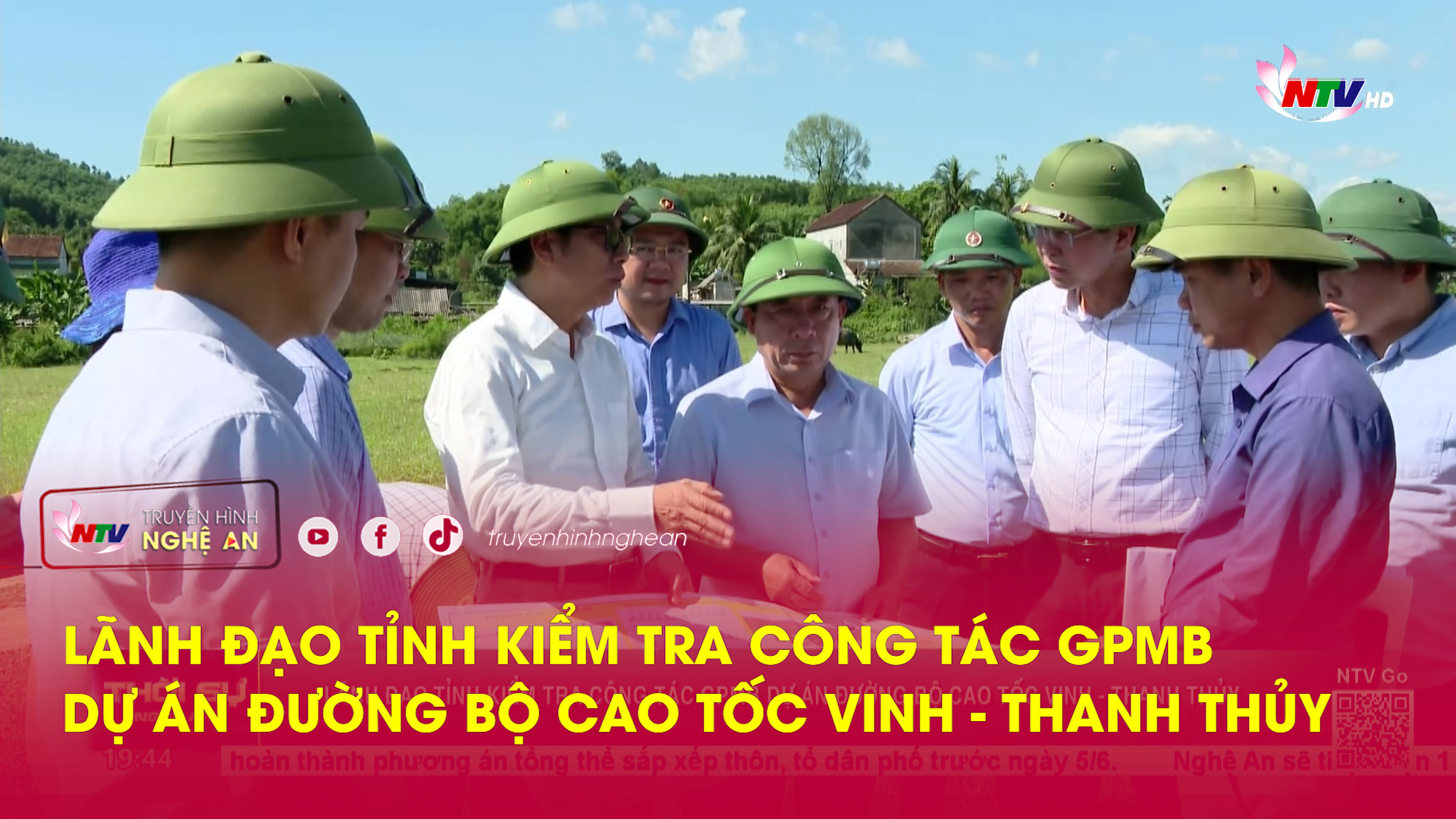 Lãnh đạo tỉnh kiểm tra công tác GPMB Dự án đường bộ cao tốc Vinh - Thanh Thủy