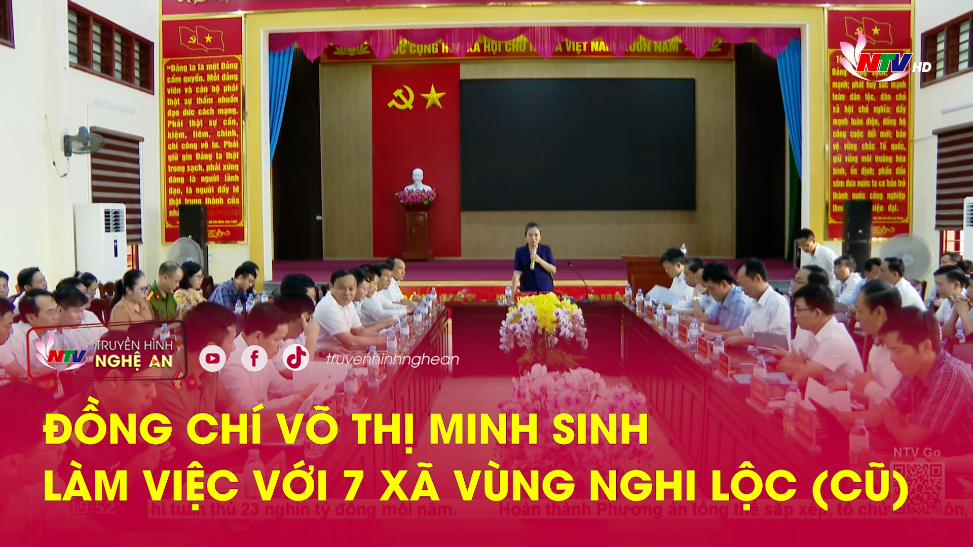 Đồng chí Võ Thị Minh Sinh làm việc với 7 xã vùng Nghi Lộc (cũ)