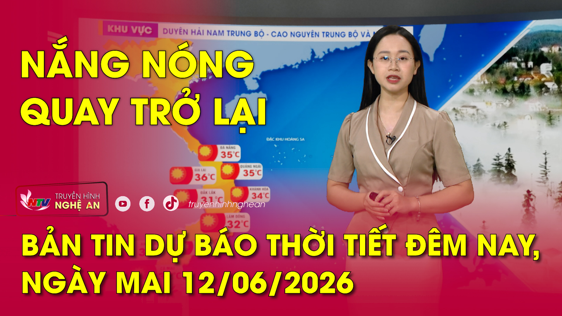 Dự báo thời tiết đêm nay, ngày mai 12/06/2026: Nắng nóng quay trở lại