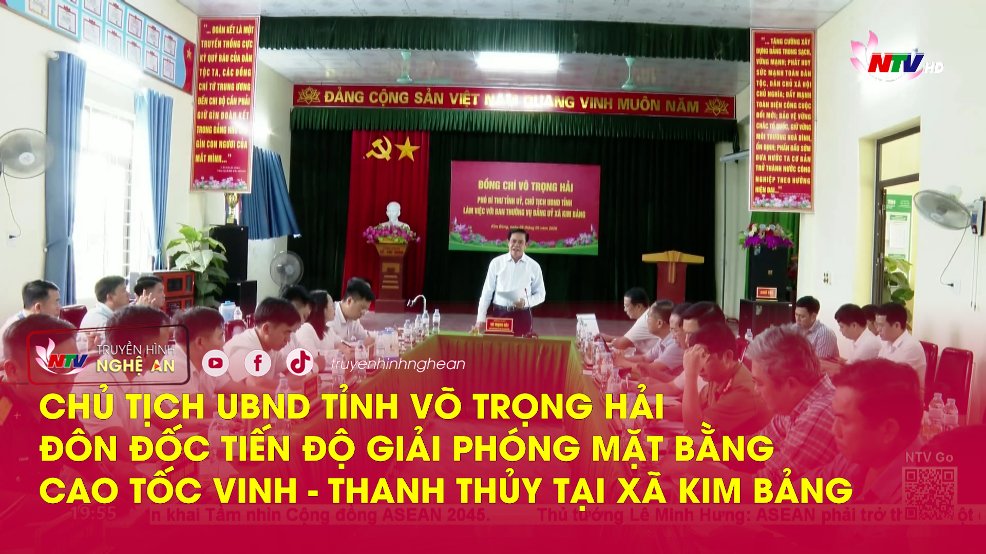 Chủ tịch UBND tỉnh Võ Trọng Hải đôn đốc tiến độ GPMB cao tốc Vinh - Thanh Thủy tại xã Kim Bảng