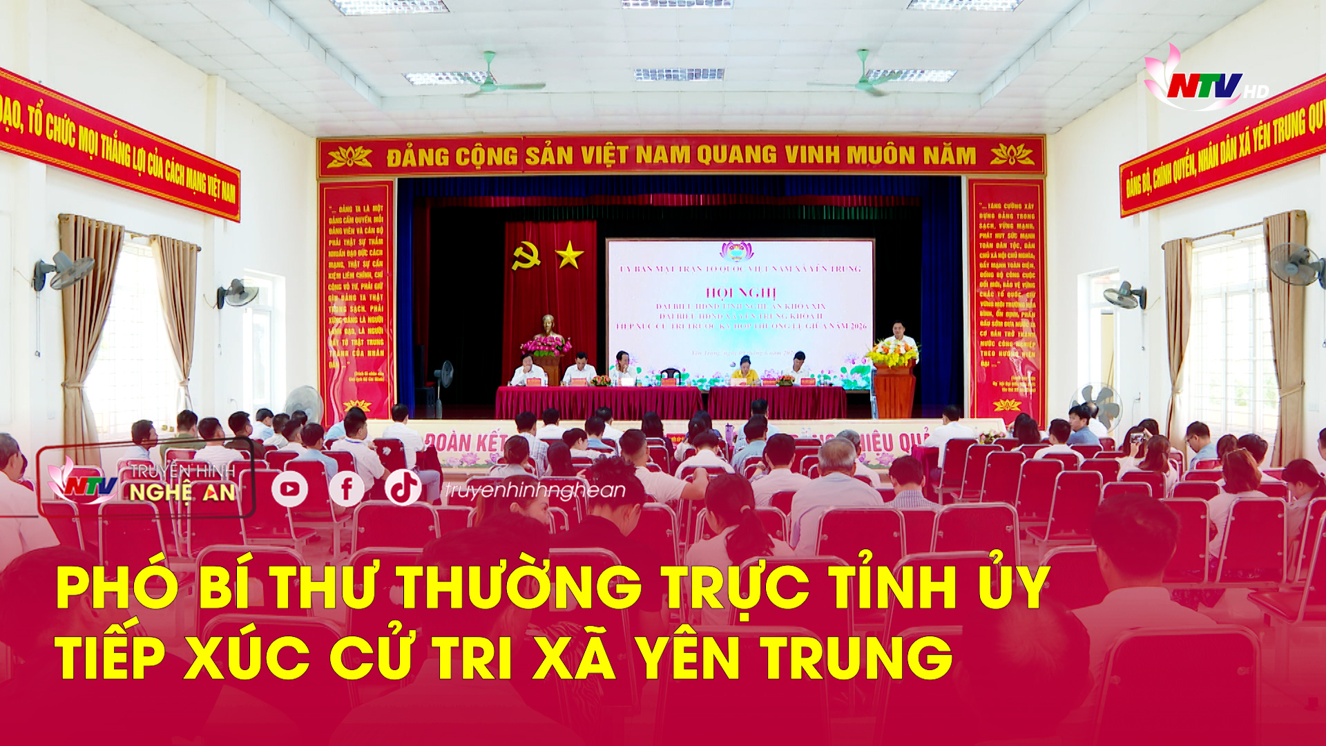 Phó Bí thư Thường trực Tỉnh ủy Hoàng Nghĩa Hiếu tiếp xúc cử tri xã Yên Trung