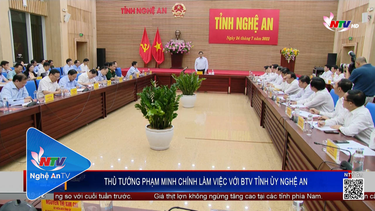 Thủ tướng Phạm Minh Chính làm việc với BTV Tỉnh ủy Nghệ An