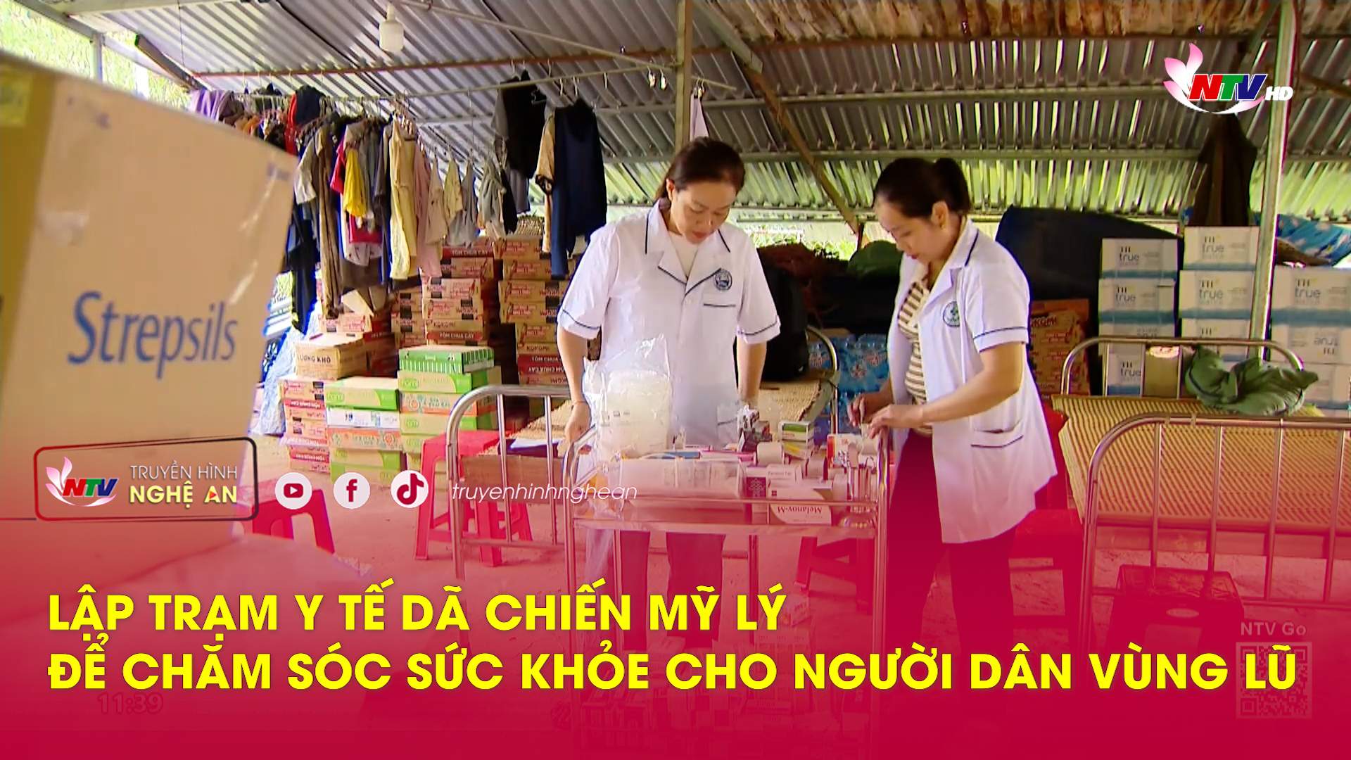 Lập Trạm y tế dã chiến Mỹ Lý để chăm sóc sức khỏe cho người dân vùng lũ