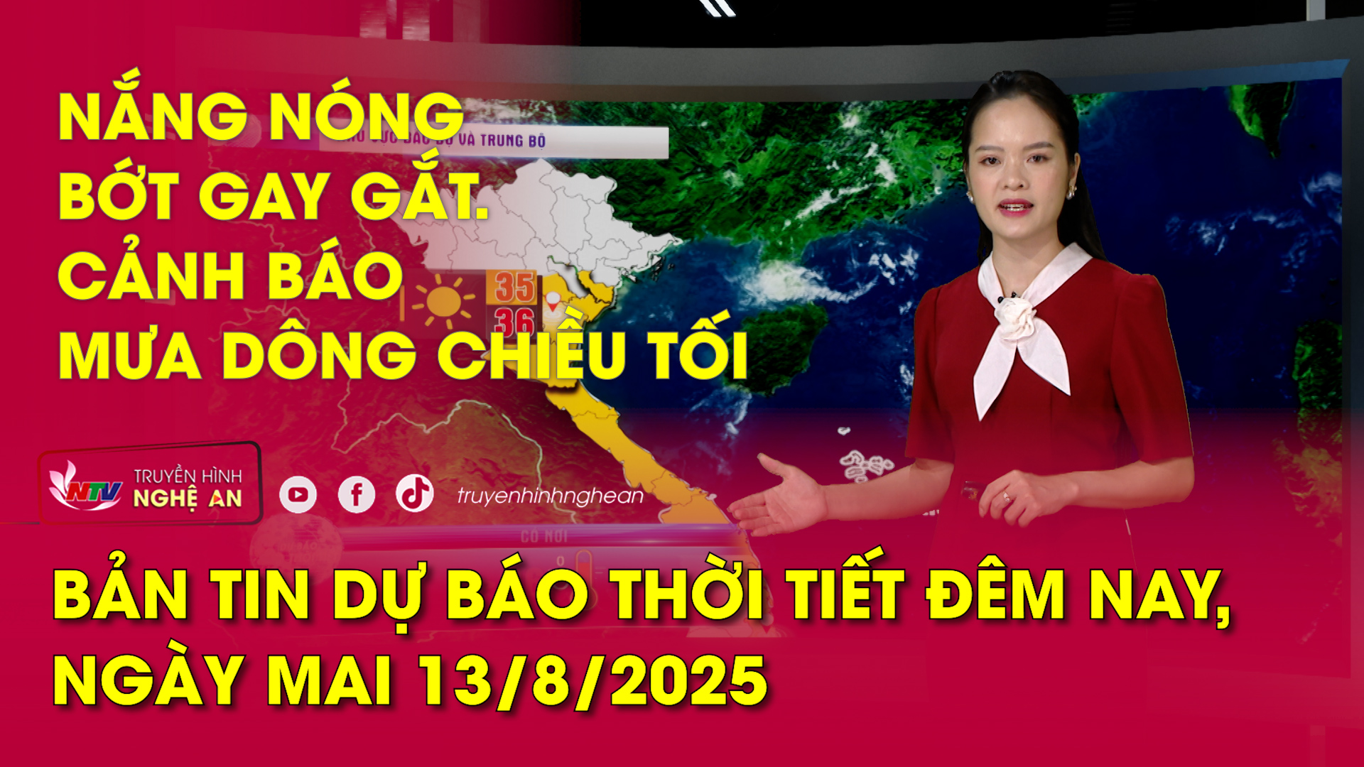 Dự báo thời tiết đêm nay, ngày mai 13/8/2025: Nắng nóng bớt gay gắt. Cảnh báo mưa dông chiều tối