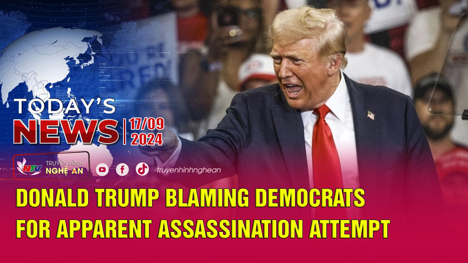 Today's News - 17/9/2024: Donald Trump Blaming Democrats for Apparent Assassination Attempt