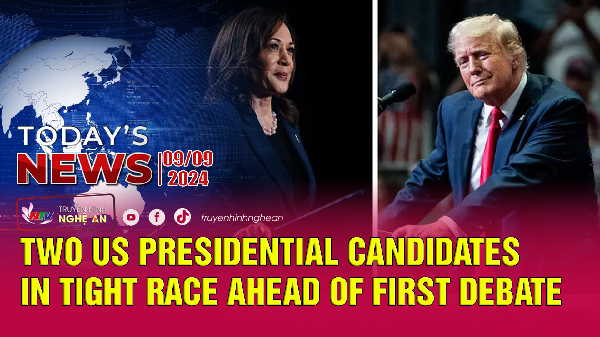 Today's News - 9/9/2024: Two US presidential candidates in tight race ahead of first debate