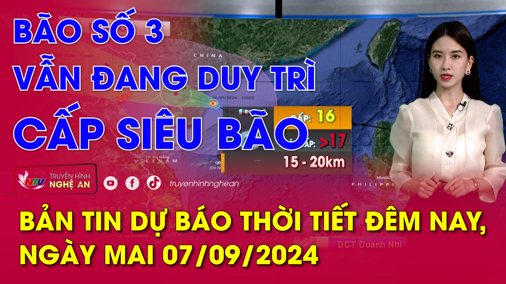 Dự báo thời tiết đêm nay, ngày mai 07/9/2024: Bão số 3 vẫn đang duy trì cấp siêu bão