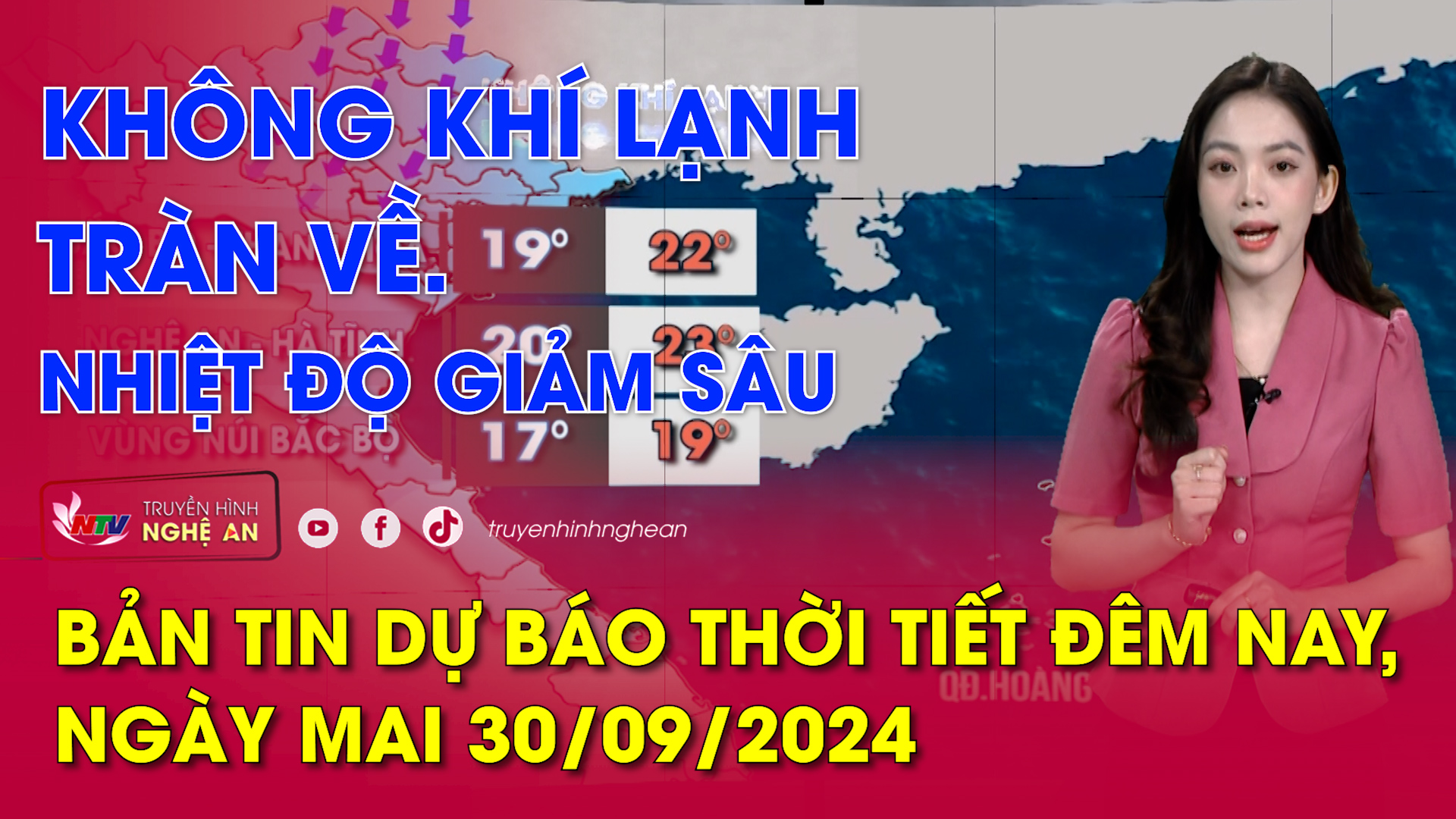 Dự báo thời tiết đêm nay, ngày mai 30/09/2024: Không khí lạnh tràn về. Nhiệt độ giảm sâu