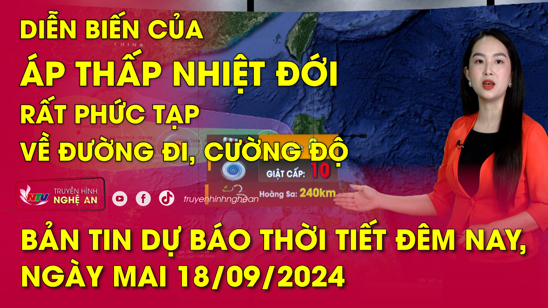 Bản tin Dự báo thời tiết đêm nay, ngày mai 18/9/2024: Diễn biến của áp thấp nhiệt đới rất phức tạp về đường đi, cường độ