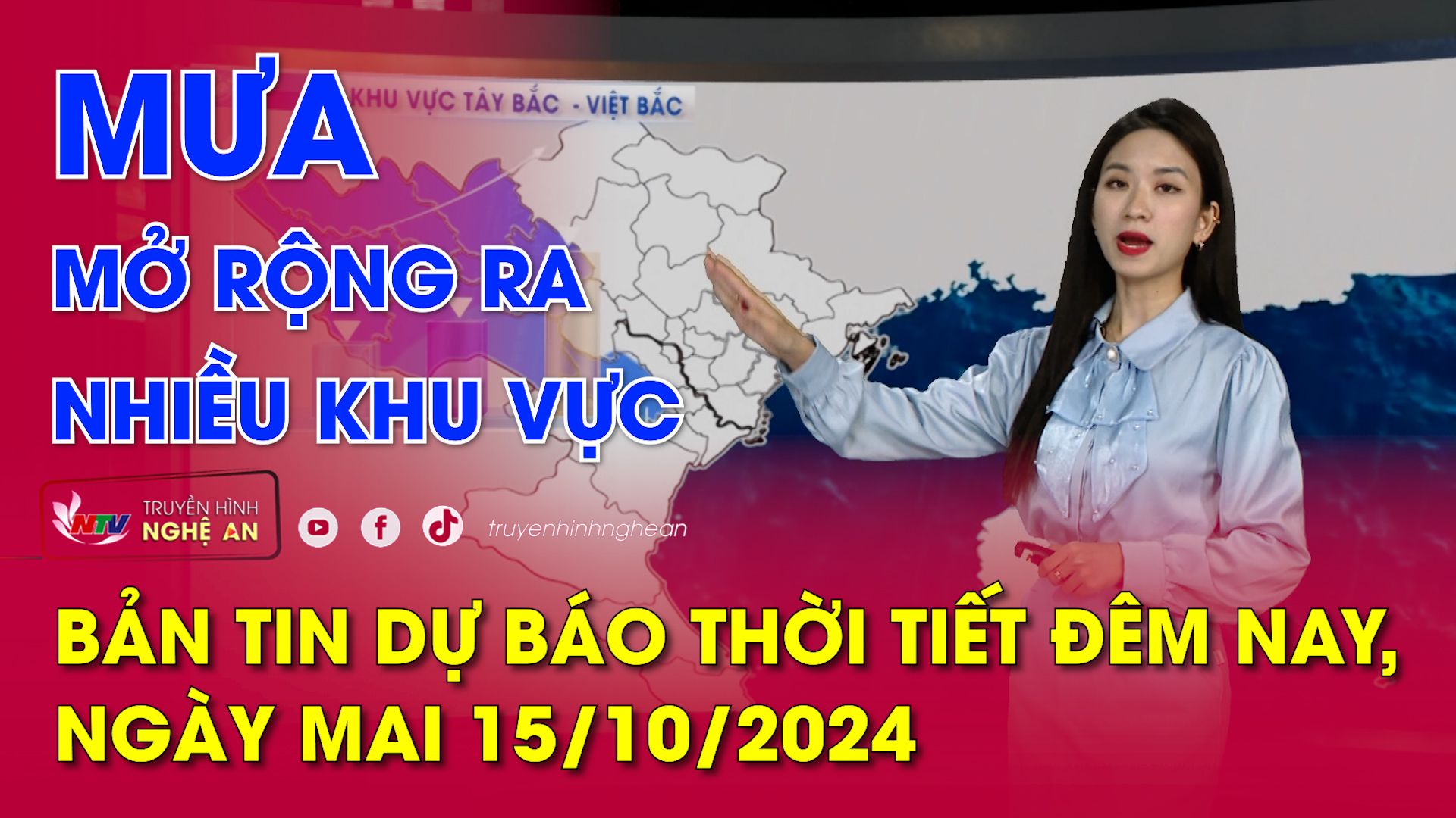 Dự báo thời tiết đêm nay, ngày mai 15/10/2024: Mưa mở rộng ra nhiều khu vực