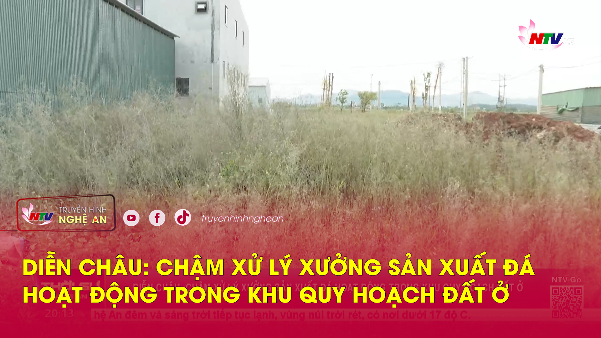 Diễn Châu: chậm xử lý xưởng sản xuất đá hoạt động trong khu quy hoạch đất ở