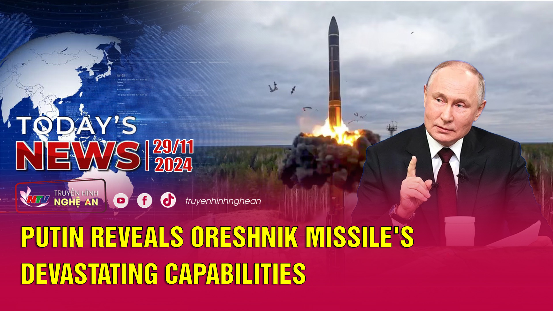 Today's News 29/11/2024: Putin reveals Oreshnik missile's devastating capabilities