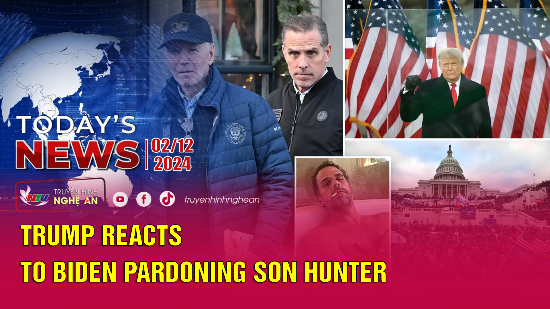 Today's News 02/12/2024: Trump reacts to Biden pardoning son Hunter