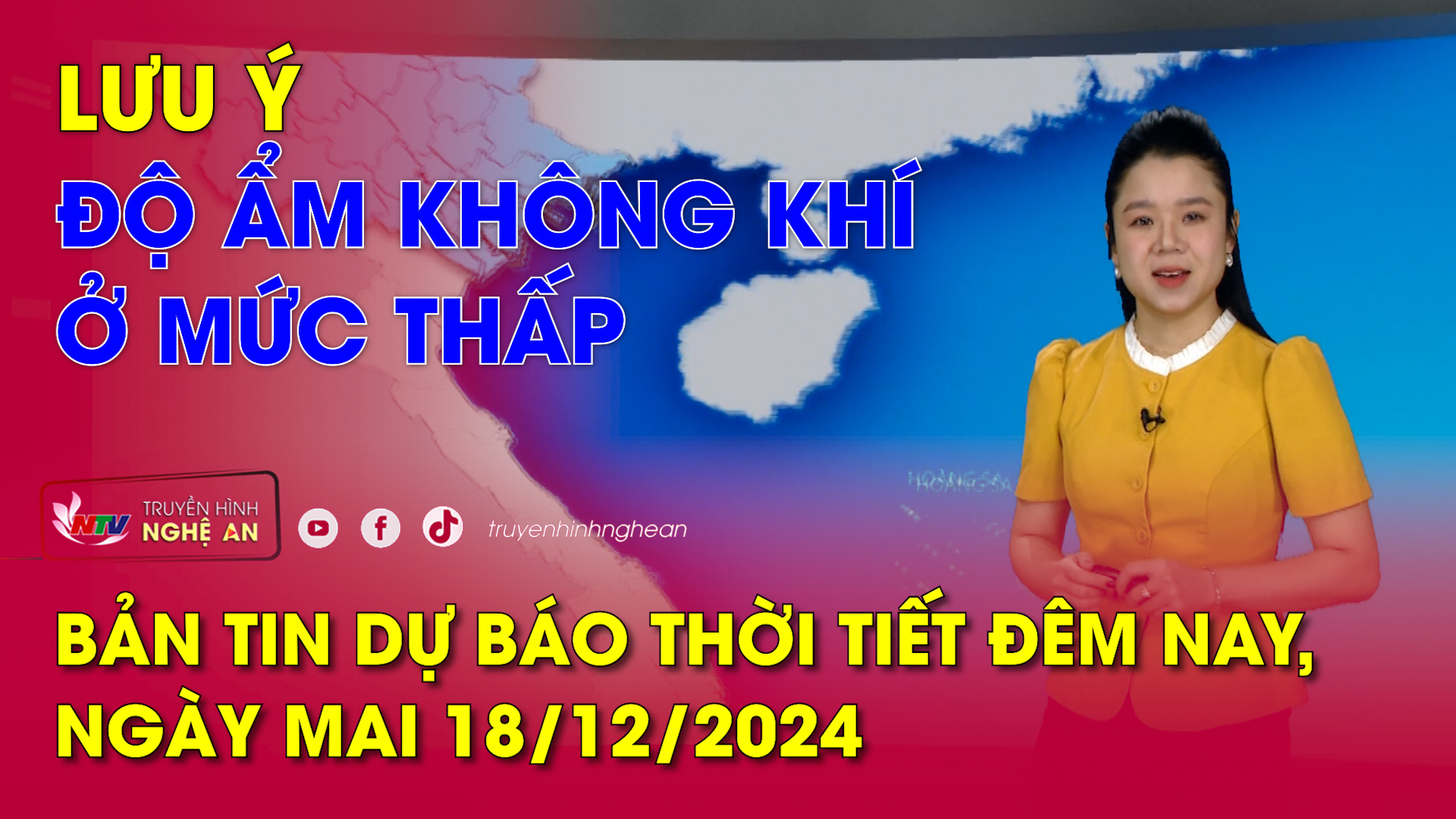 Bản tin Dự báo thời tiết đêm nay, ngày mai 18/12/2024: Lưu ý độ ẩm không khí ở mức thấp