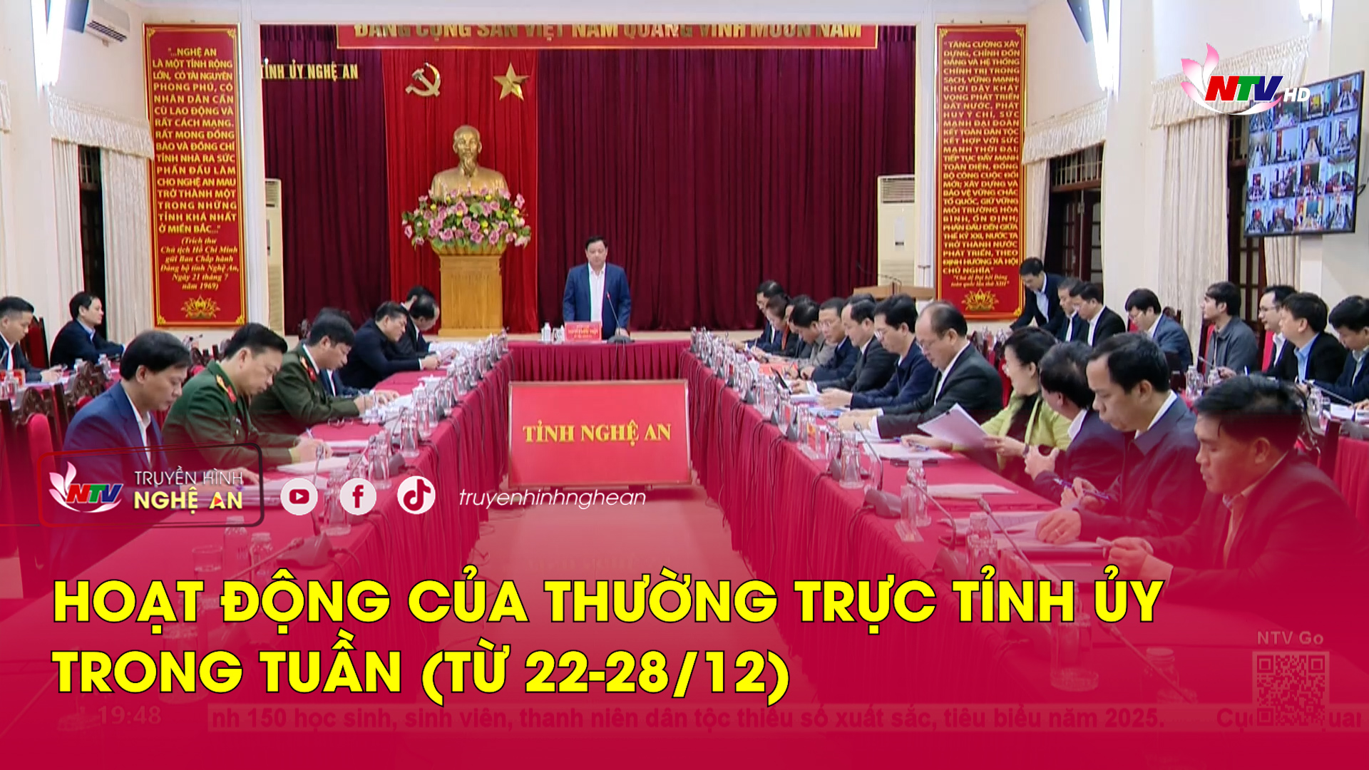 Điểm hoạt động của Thường trực Tỉnh ủy trong tuần (từ 22-28/12)