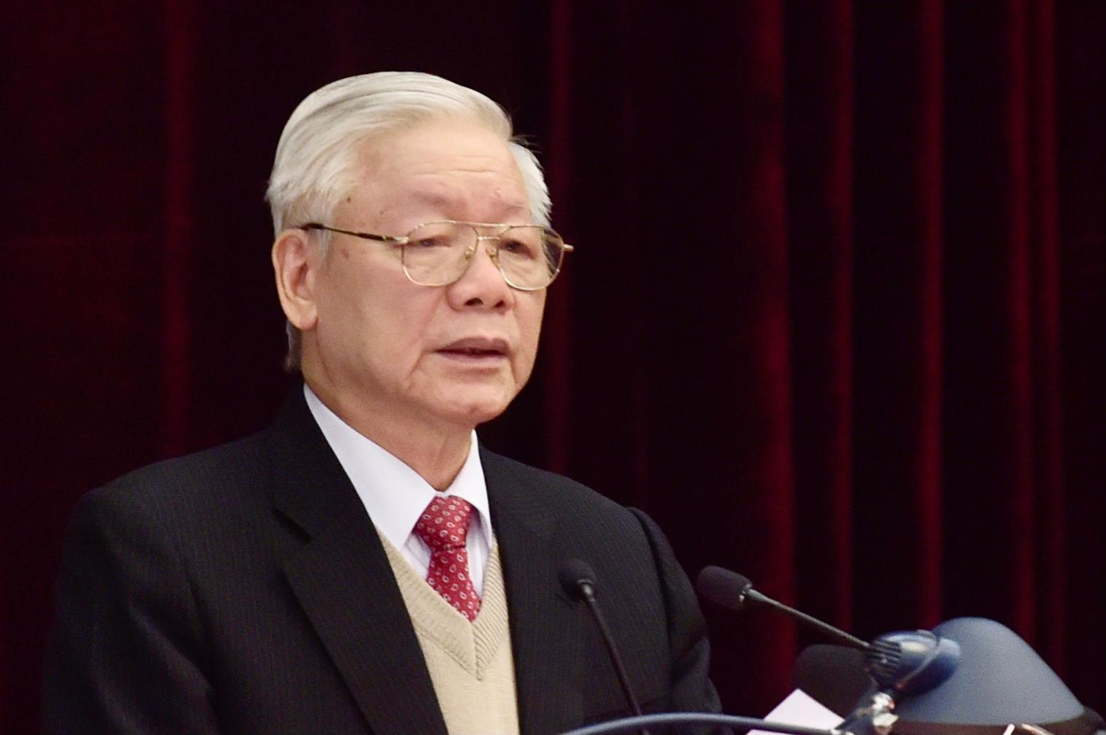 Tổng Bí thư, Chủ tịch nước Nguyễn Phú Trọng phát biểu khai mạc Hội nghị Trung ương 15. Ảnh: VGP