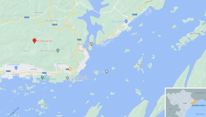Vụ tai nạn xảy ra tại khai trường của Công ty CP than Cao Sơn. Ảnh: Google Maps.