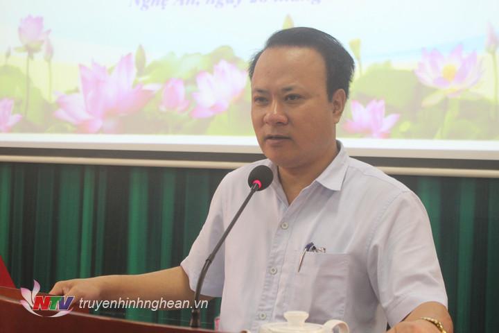  Đồng chí Nguyễn Nam Đình - Ủy viên Ban Thường vụ Tỉnh ủy, Bí thư Đảng ủy Khối các cơ quan tỉnh đã thông báo kết quả 5 năm thực hiện Nghị quyết 26.