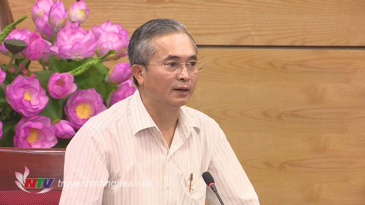 Phó Chủ tịch UBND tỉnh Lê Ngọc Hoa phát biểu tại buổi làm việc.