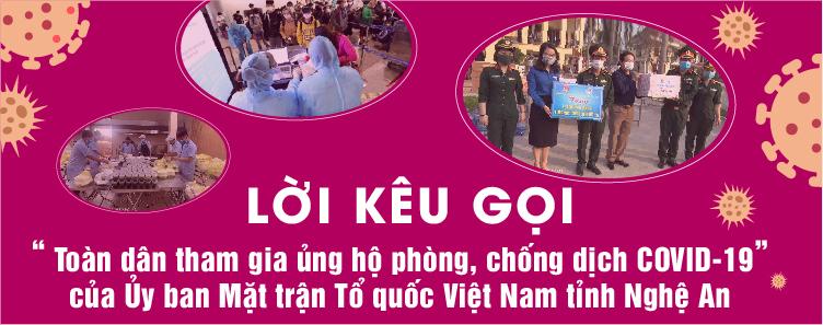 Lời kêu gọi Toàn dân tham gia ủng hộ, phòng dịch Covid-19 của UB MTTQ tỉnh Nghệ An